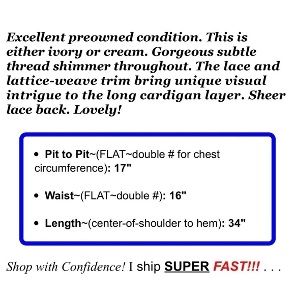 Chico's 0 Sz S Longline Lace Back Long Duster Sweater Cardigan Jacket Lattice - Picture 2 of 13